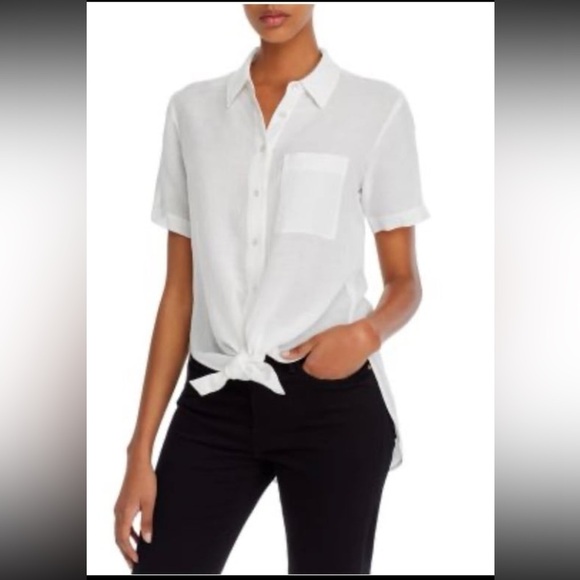 Theory Tops - THEORY NWT Sea Slub Hekanina Cotton Tie Front button down Pictured AS IS